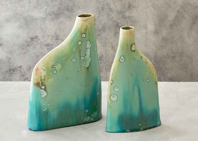 Jade crystalline ceramics vase zerafa skye zen